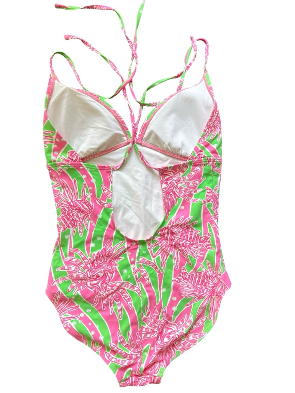 Lilly Pulitzer Pink & Green Tropical One-Piece Swimsuit - Picture 2 of 4